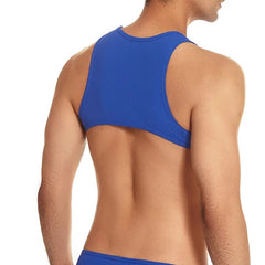 a hot gay guy in blue Men's Ribbed Muscle Crop Top | Gay Crop Tops & Sports Wear - pridevoyageshop.com - gay crop tops, gay casual clothes and gay clothes store