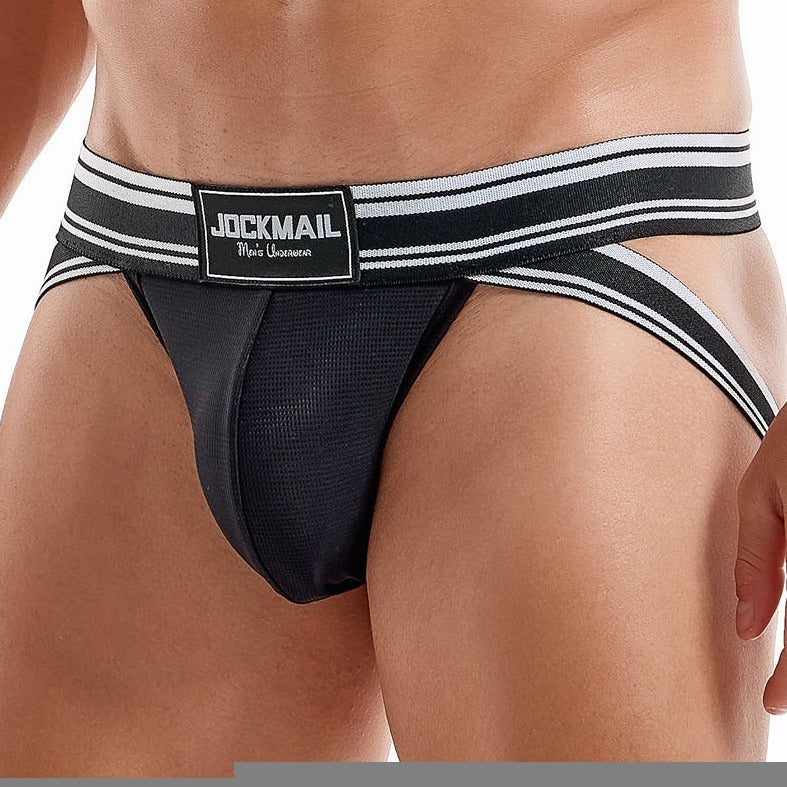 hot gay man in black Gay Gym Jockstraps: Jockmail Fiesta Rave Gay Jockstrap- pridevoyageshop.com - gay men’s underwear and swimwear