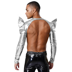 Pop Rocket Metallic Shiny Crop Top