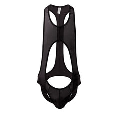 black Multi-colored Backless Bodysuit: Leotard for Men | Gay Unitard- pridevoyageshop.com - gay men’s harness, lingerie and fetish wear