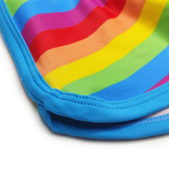 details of Gay Swimwear | Gay Men's Rainbow Drawstring Swim Trunks - pridevoyageshop.com - gay men’s underwear and swimwear