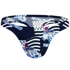 Black ADANNU's Bold Printed Gay Thong: Men's Designer Thongs - pridevoyageshop.com - gay men’s underwear and swimwear