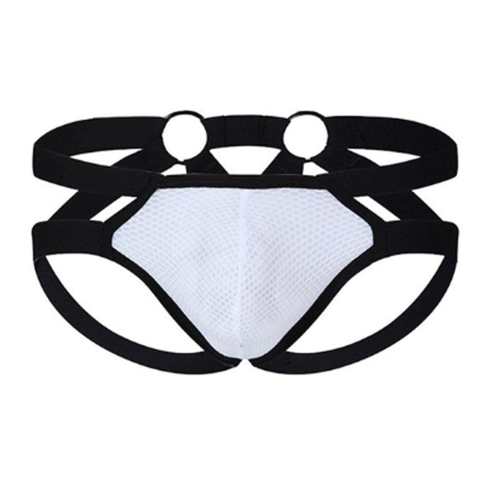 white Gay Jockstrap: Bondage Jockstrap & Erotic Gay Lingerie- pridevoyageshop.com - gay men’s underwear and swimwear