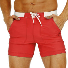 hot gay man in red Gay Swimwear & Beachwear | Drawstring Boxer Swim Trunks - pridevoyageshop.com - gay men’s underwear and swimwear