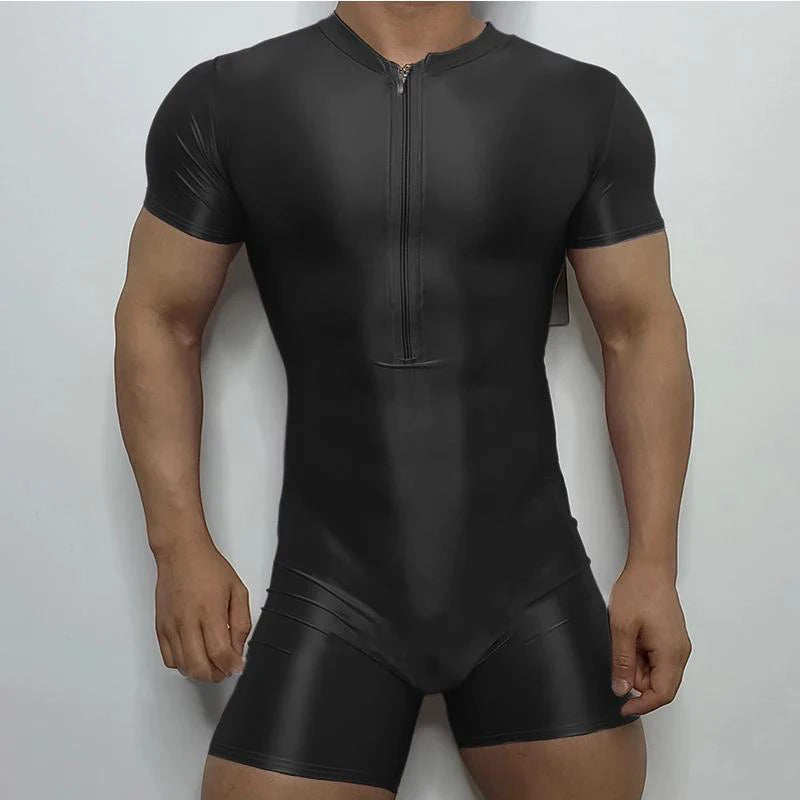 Pull It Down Deep-V Bodysuit for Gay Men