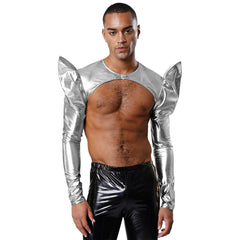 Pop Rocket Metallic Shiny Crop Top