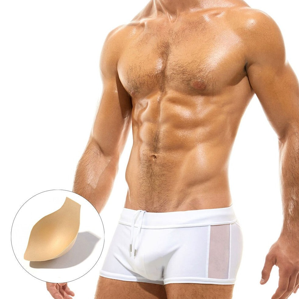 hot gay man in white Gay Swimwear & Beachwear | Cheeky Men's See Thru Swim Trunks - pridevoyageshop.com - gay men’s underwear and swimwear