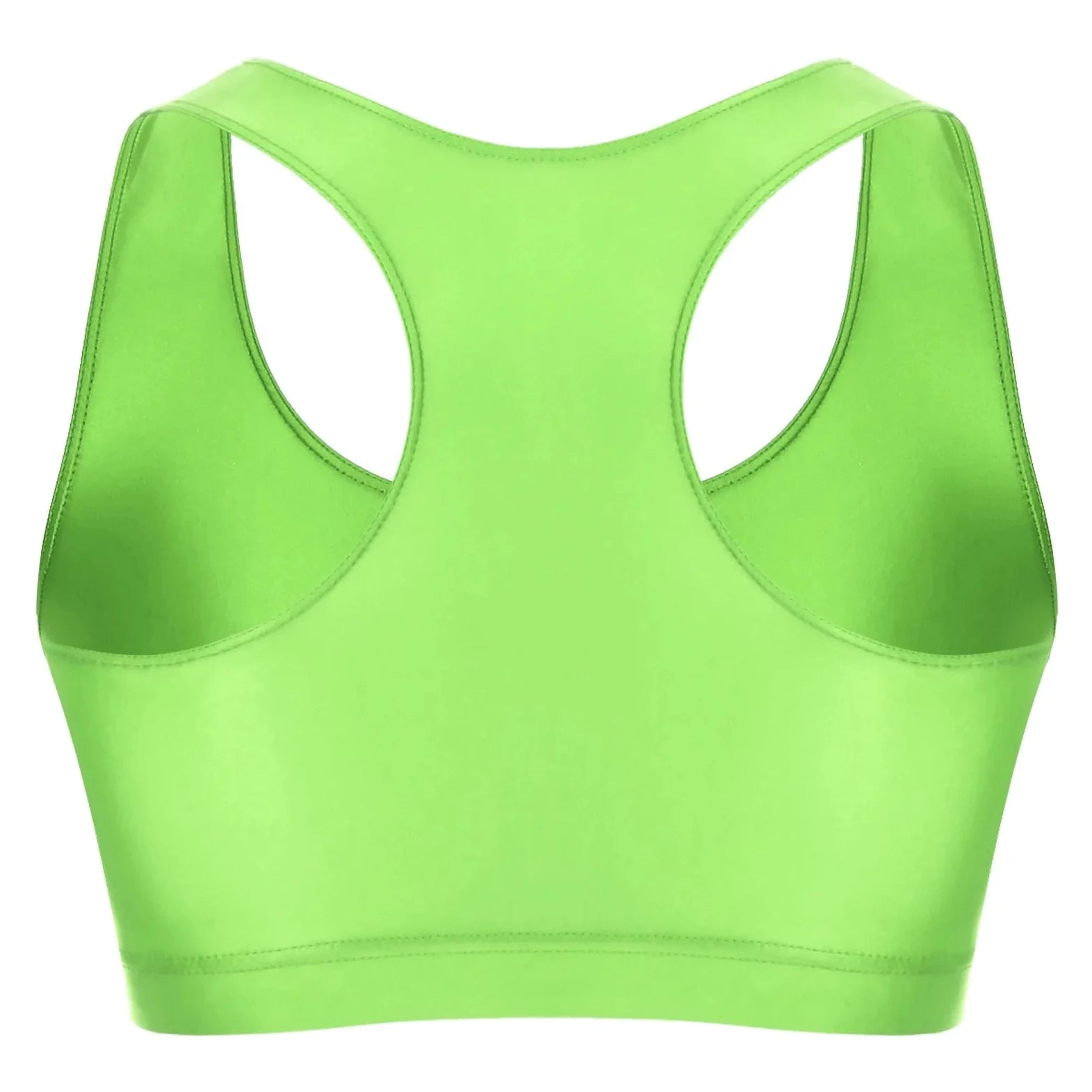 Fluorescent Green Men's Glossy Sports Crop Top | Gay Crop Tops & Sports Wear - pridevoyageshop.com - gay crop tops, gay casual clothes and gay clothes store