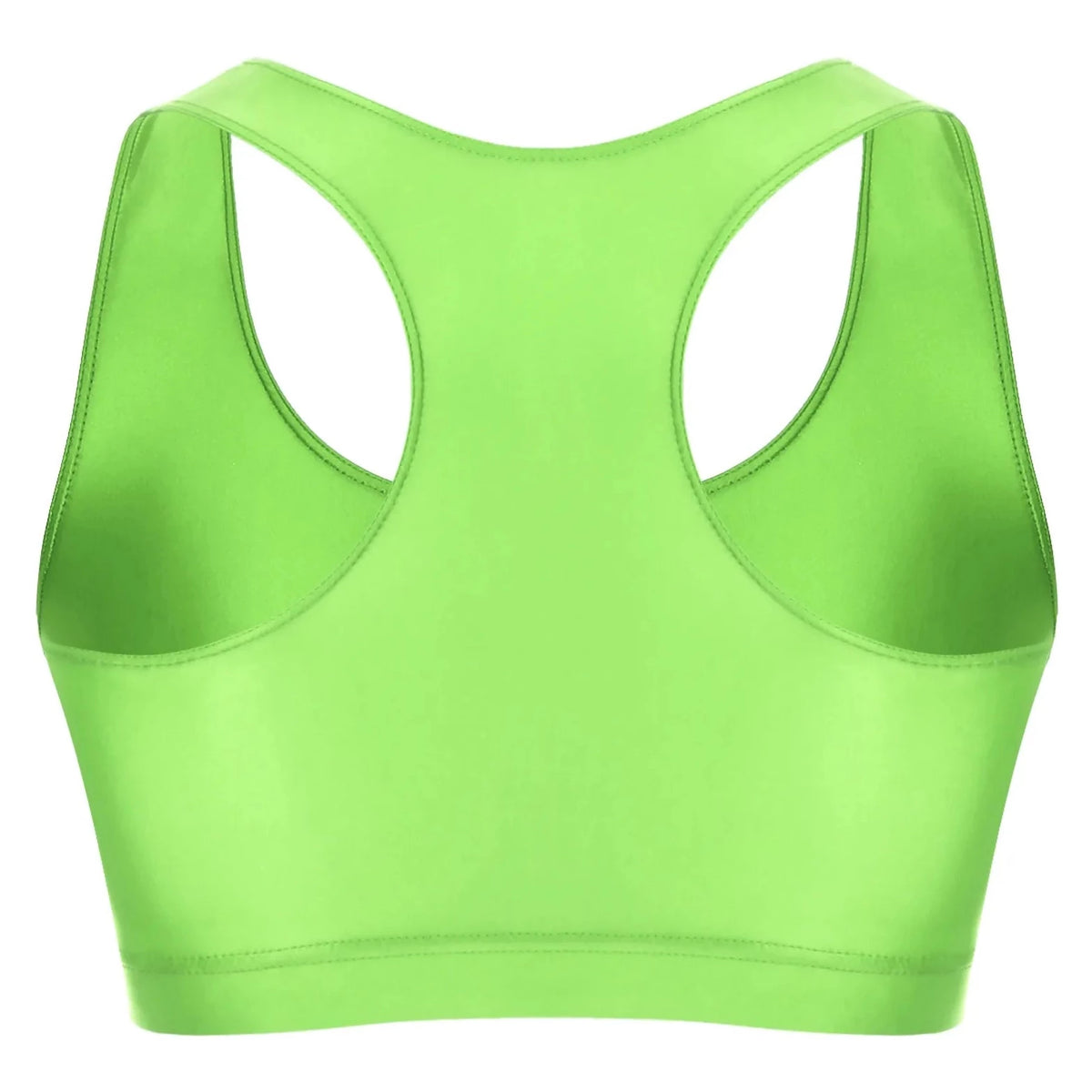 Fluorescent Green Men's Glossy Sports Crop Top | Gay Crop Tops & Sports Wear - pridevoyageshop.com - gay crop tops, gay casual clothes and gay clothes store