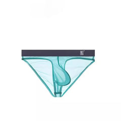 Turquoise Transparent Hung Briefs - pridevoyageshop.com - gay men’s underwear and swimwear
