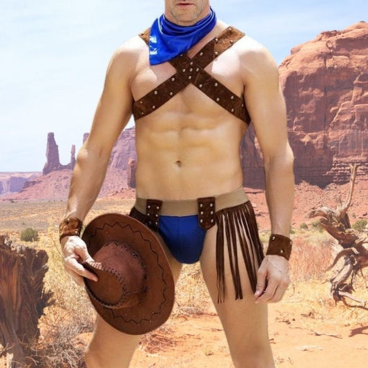 a hot man in Sexy West Cowboy Gay Costume | Gay Costume & Club Wear - pridevoyageshop.com - gay costumes, men role play outfits, gay party costumes and gay rave outfits