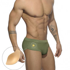 sexy gay man in green Gay Swimwear | Men's Military Swim Briefs- pridevoyageshop.com - gay men’s underwear and swimwear