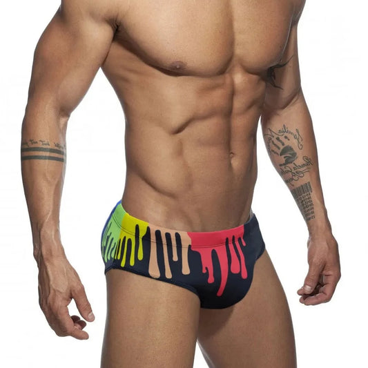 a hot gay man in black Men's Splash Art Swim Briefs - pridevoyageshop.com - gay men’s underwear and swimwear