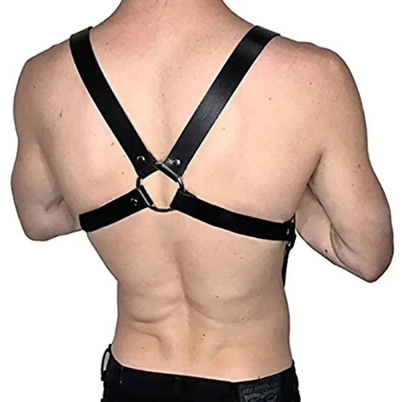 a sexy gay man in Tight Grip Double Strap Harness -pridevoyageshop.com - gay men’s harness, lingerie and fetish wear