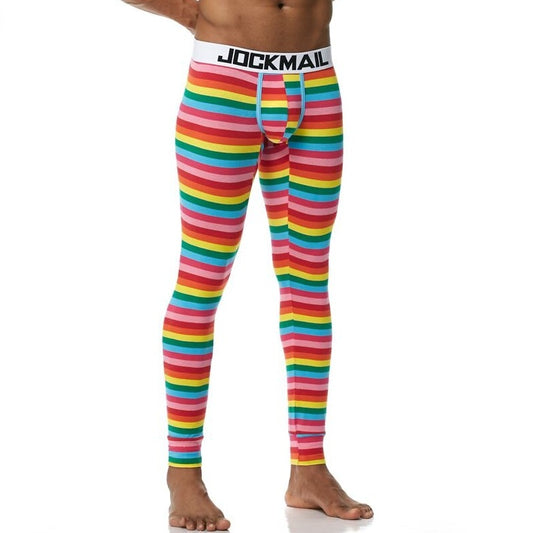 sexy gay man in rainbow Gay Leggings | Men's WFH Thermal Leggings - pridevoyageshop.com - gay men’s underwear and activewear
