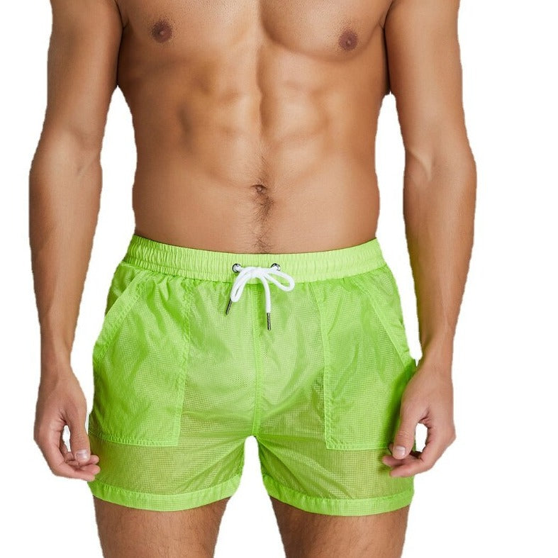 sexy gay man in apple green Gay Swimwear & Beachwear | Men's Transparent Swim Trunks - pridevoyageshop.com - gay men’s underwear and swimwear