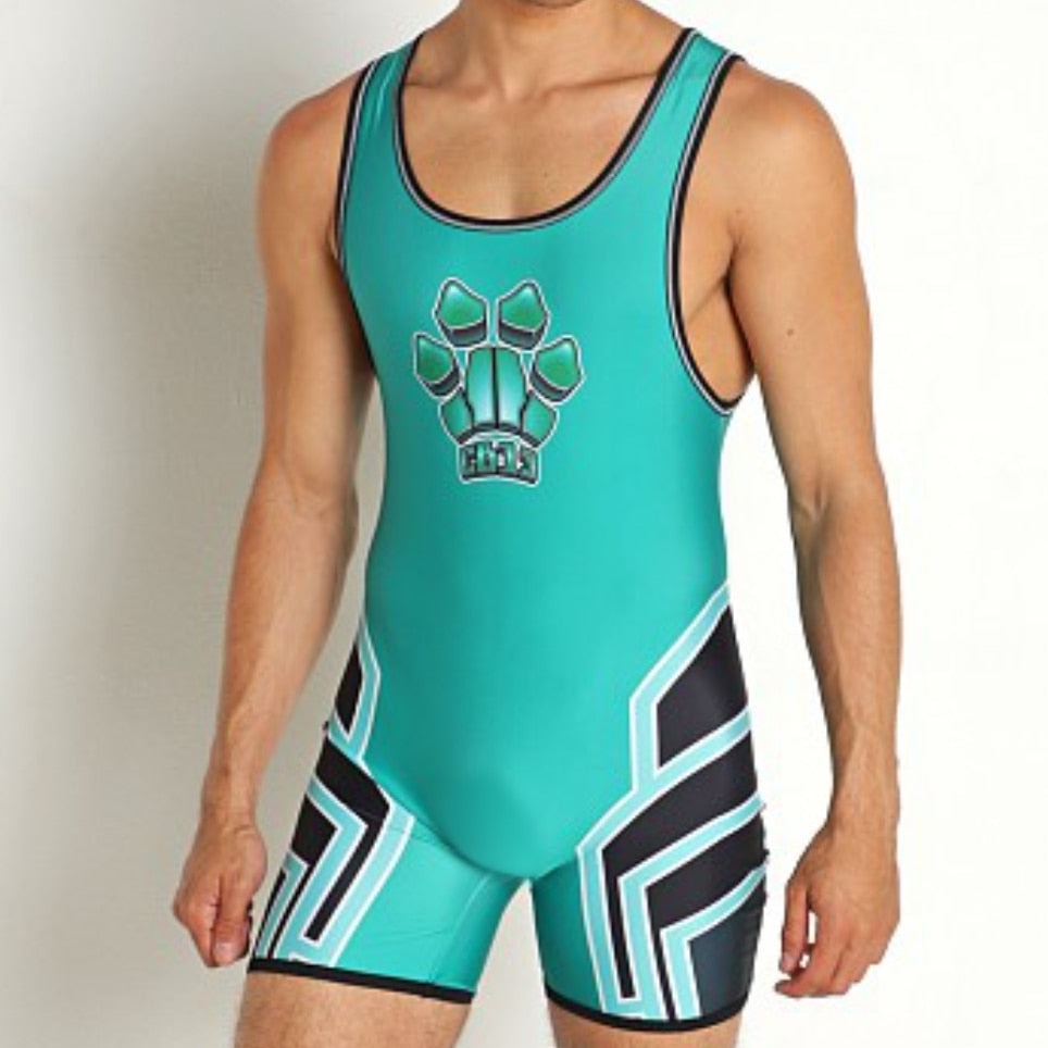 sexy gay man in sky blue Gay Singlet | Gay Men's "Paws" Puppy Play Singlets with Zipper - Men's Singlets, Bodysuits, Rompers & Jumpsuits - pridevoyageshop.com