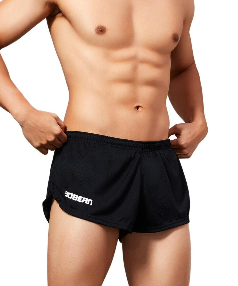 sexy gay man in black Seobean Men's Quick Dry Running Shorts | Gay Shorts - Men's Activewear, gym short, sport shorts, running shorts- pridevoyageshop.com