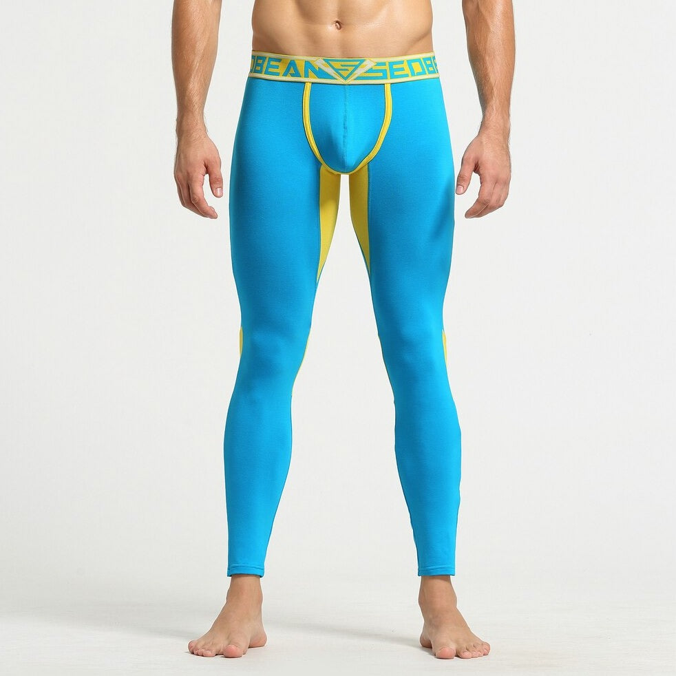 sexy gay man in blue Gay Leggings | Seobean Two Toned Workout Leggings - pridevoyageshop.com - gay men’s underwear and activewear