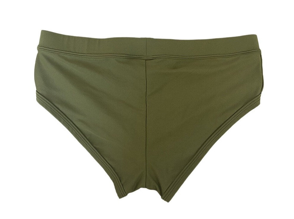 details of green Gay Swimwear | Men's Military Swim Briefs- pridevoyageshop.com - gay men’s underwear and swimwear