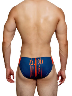 a sexy gay men in navy blue DM Take It Bitch Open Butt Zipper Briefs - pridevoyageshop.com - gay men’s underwear and activewear