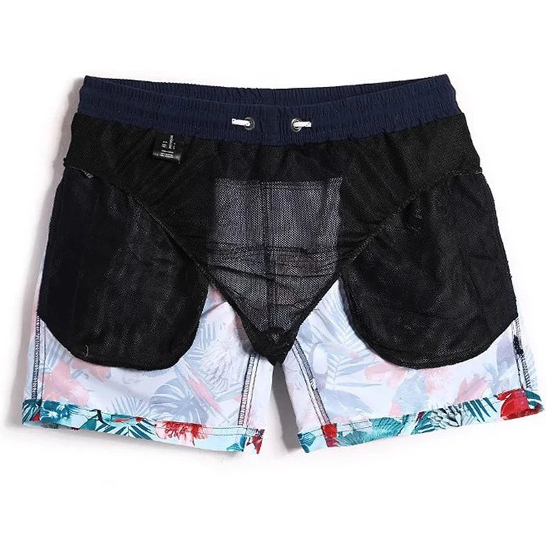 Jungle Marina Flirt Tri-Toned Board Shorts - pridevoyageshop.com - gay men’s underwear and swimwear