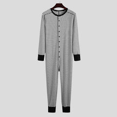 white All Night full-body men’s onesie - pridevoyageshop.com - men's pajamas, men's loungewear, men's sleepwear