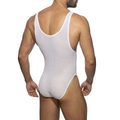a hot gay man in white diamond B Primal Lace Thong Bodysuit - Men's Singlets, Bodysuits, Leotard & Unitard - pridevoyageshop.com