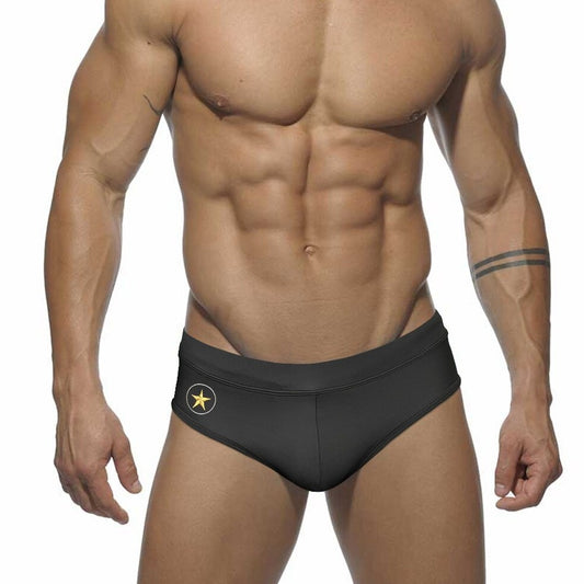 sexy gay man in black Gay Swimwear | Men's Military Swim Briefs- pridevoyageshop.com - gay men’s underwear and swimwear
