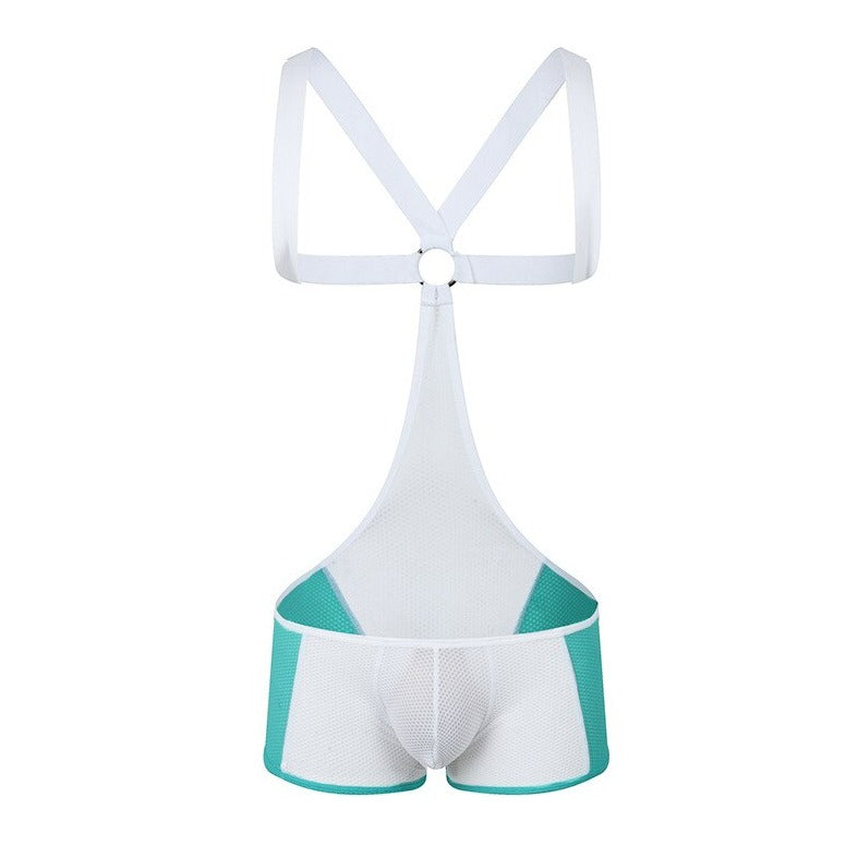 white Gay Singlet and Bodysuit | Men's Mesh Backpack Singlets - Men's Singlets, Bodysuits, Rompers & Jumpsuits - pridevoyageshop.com