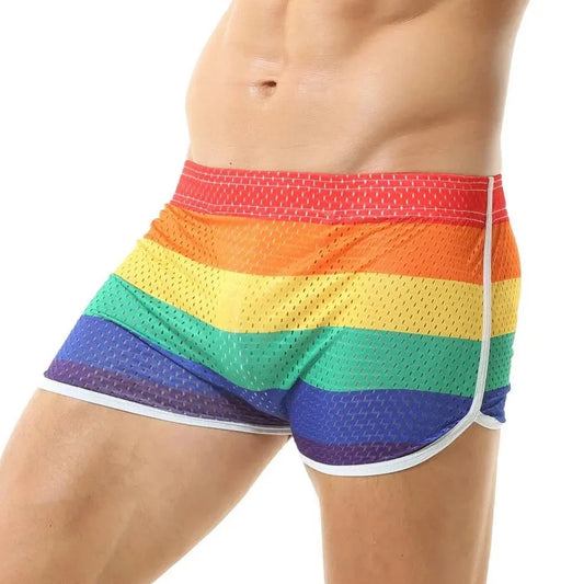 Men's Rainbow Mesh Boxer Briefs - pridevoyageshop.com - gay men’s underwear and swimwear