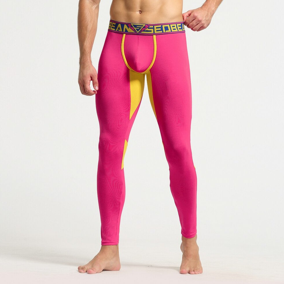 sexy gay man in pink Gay Leggings | Seobean Two Toned Workout Leggings - pridevoyageshop.com - gay men’s underwear and activewear