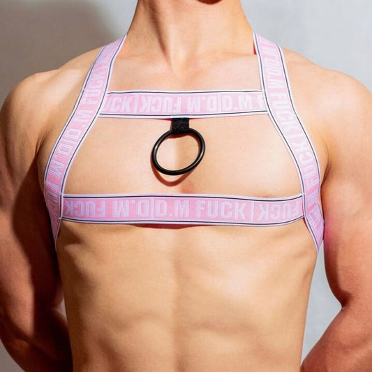 sexy gay man in pink DM F*CK Gay Men Chest Harness | Gay Harness- pridevoyageshop.com - gay men’s harness, lingerie and fetish wear
