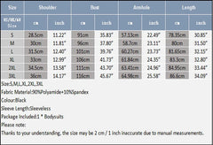 Size chart of Polka Lust Mock-Neck Sheer Body - pridevoyageshop.com - gay men’s harness, lingerie and fetish wear