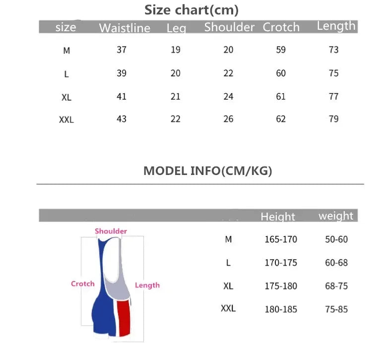 Size chart of The Commodore Nautical Zip Singlet – pridevoyageshop.com – gay men’s harness, lingerie and fetish wear