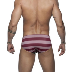 Skin pink Men’s Spank Me Striped Swim Briefs - pridevoyageshop.com - gay men’s sexy swim briefs, trunks, board shorts, and bikinis
