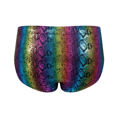 Snakeskin Rainbow Men’s Venom Lust Swim Briefs with Pad - pridevoyageshop.com - gay men’s sexy swim briefs, trunks, board shorts, and bikinis