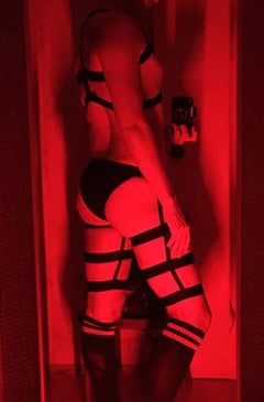 Black Elastic Harness + Briefs + Socks Set: Exotic Men's Lingerie Outfit- pridevoyageshop.com - gay men’s harness, lingerie and fetish wear