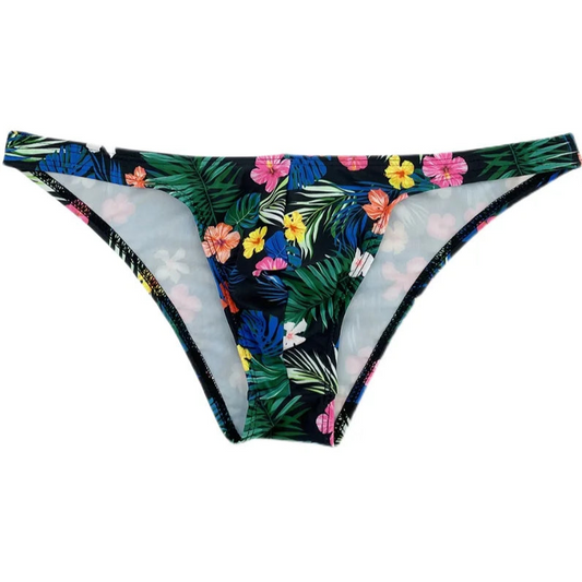 Tropical Floral Men’s Summer Bloom Swim Bikini Briefs - pridevoyageshop.com - gay men’s sexy swim briefs, trunks, board shorts, and bikinis