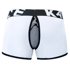 White Bareback Boxer Briefs - Removable Pouch & Backless - pridevoyageshop.com - gay men’s thongs, boxers, briefs and jockstraps