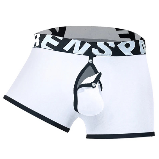 White Bareback Boxer Briefs - Removable Pouch & Backless - pridevoyageshop.com - gay men’s thongs, boxers, briefs and jockstraps