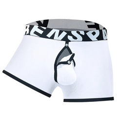 White Bareback Boxer Briefs - Removable Pouch & Backless - pridevoyageshop.com - gay men’s thongs, boxers, briefs and jockstraps