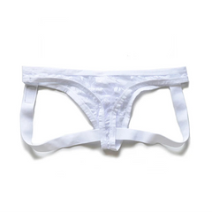 White DM Men’s Lace Fuck Jockstrap - pridevoyageshop.com - gay men’s thongs, boxers, briefs and jockstraps