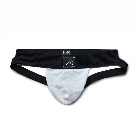 White DM Men’s Sport Boy Jockstrap - pridevoyageshop.com - gay men’s thongs, boxers, briefs and jockstraps