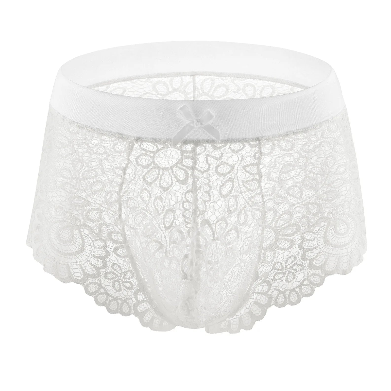 White Femme Sissy Bad & Bow Lace Briefs - pridevoyageshop.com - gay men’s thongs, boxers, briefs and jockstraps