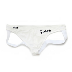 White Men’s D.M. Fun Star Jockstrap - pridevoyageshop.com - gay men’s thongs, boxers, briefs and jockstraps