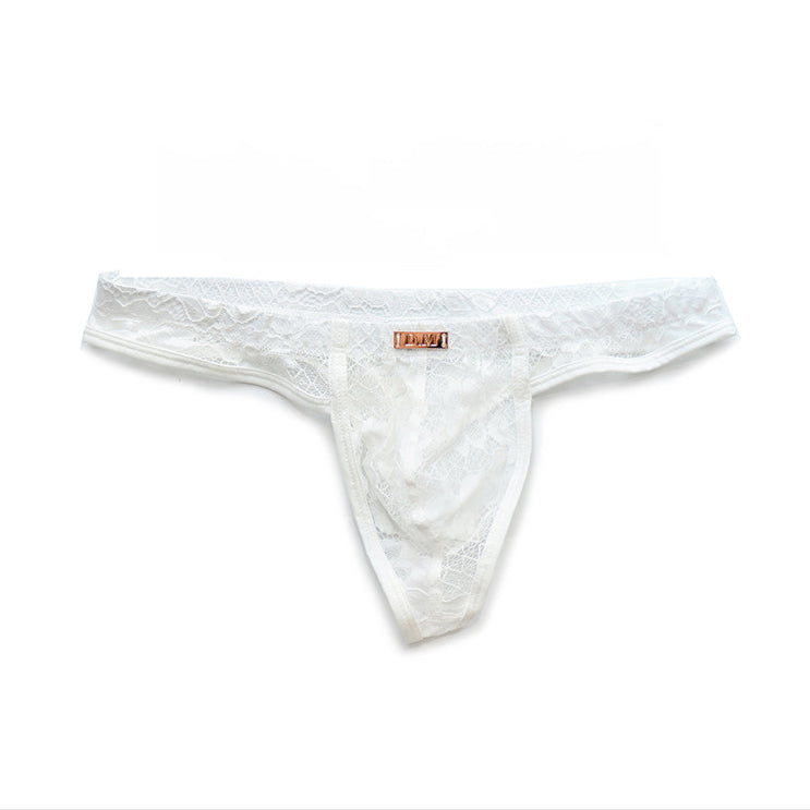 White Men’s D.M. Hidden Allure Lace Thong - pridevoyageshop.com - gay men’s thongs, boxers, briefs and jockstraps