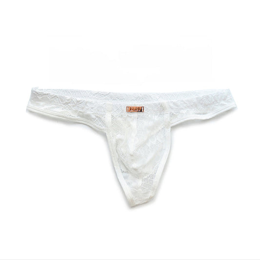 White Men’s D.M. Hidden Allure Lace Thong - pridevoyageshop.com - gay men’s thongs, boxers, briefs and jockstraps