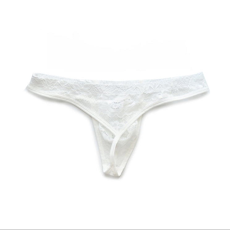 White Men’s D.M. Hidden Allure Lace Thong - pridevoyageshop.com - gay men’s thongs, boxers, briefs and jockstraps