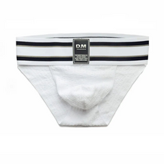 White Men’s D.M. Label Stripe Jock Briefs - pridevoyageshop.com - gay men’s thongs, boxers, briefs and jockstraps